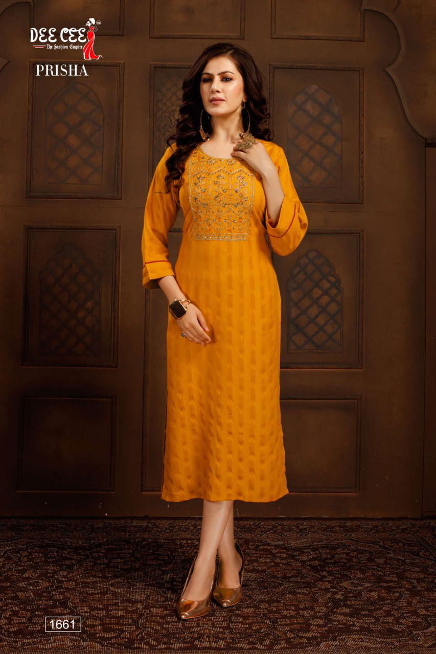 Deecee Prisha Rayon Fancy Party Wear Designer Stylish Kurti Collection
